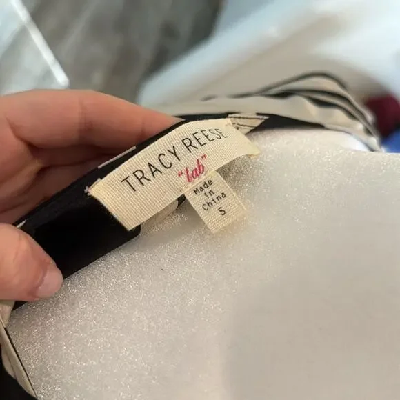 Black and Cream Tracy Reese Midi Dress - Size Small - Picture 5 of 6